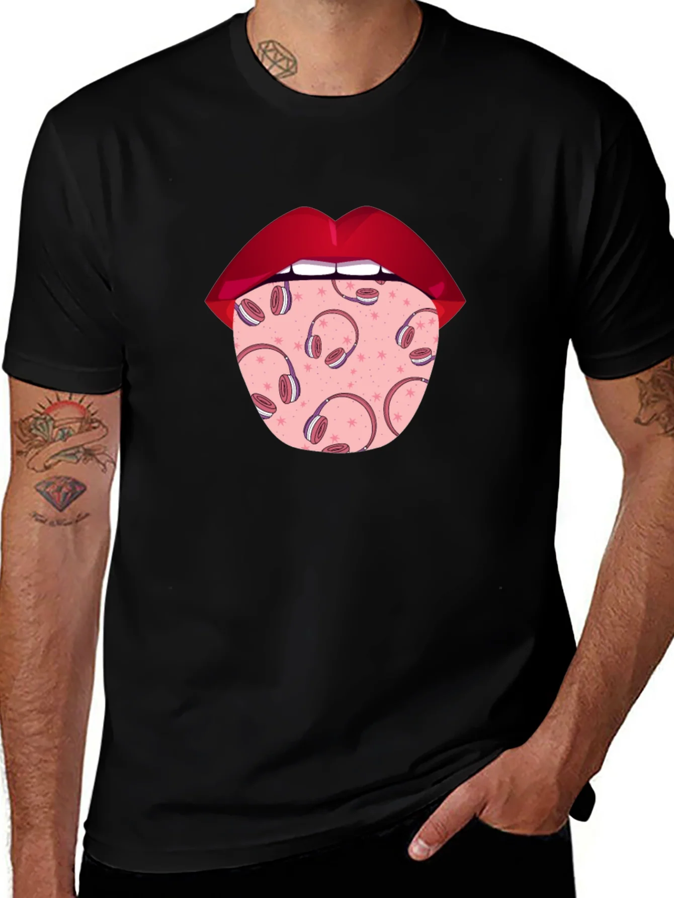 Statement Tongue T-Shirt - Music Lover
