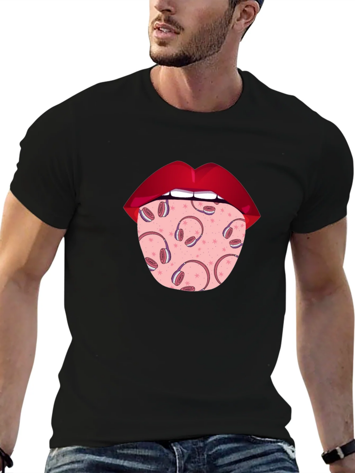 Statement Tongue T-Shirt - Music Lover