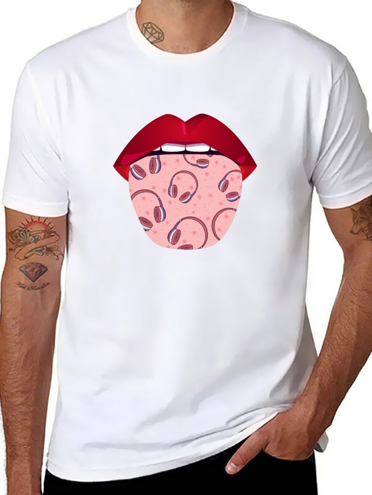 Statement Tongue T-Shirt - Music Lover