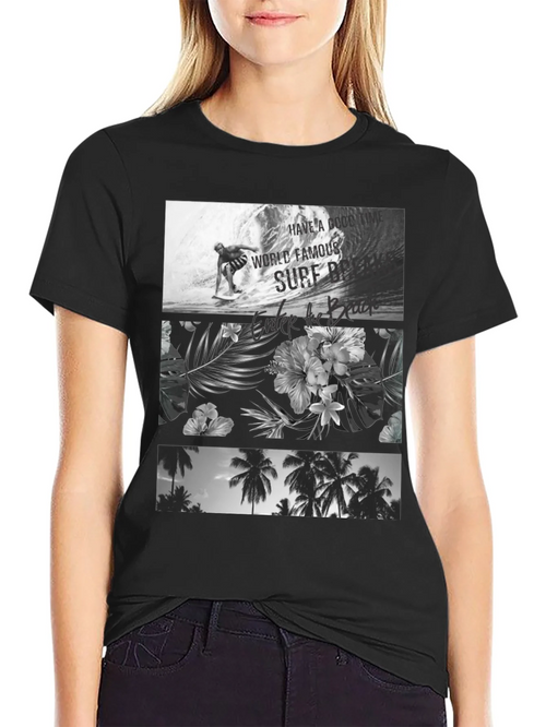 Black Surf Scene Graphic Tee