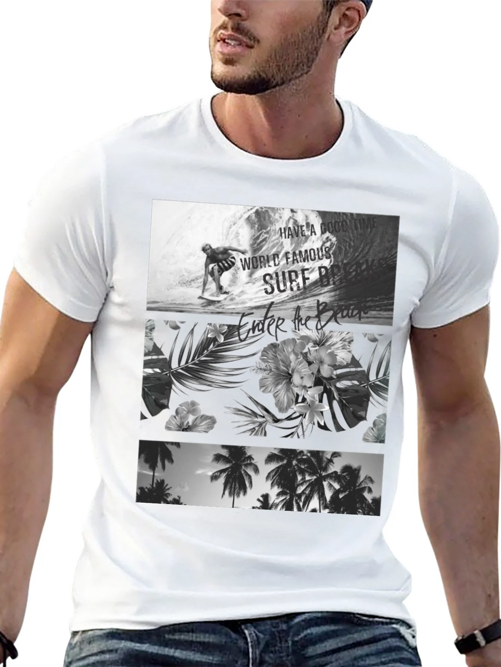 Black Surf Scene Graphic Tee