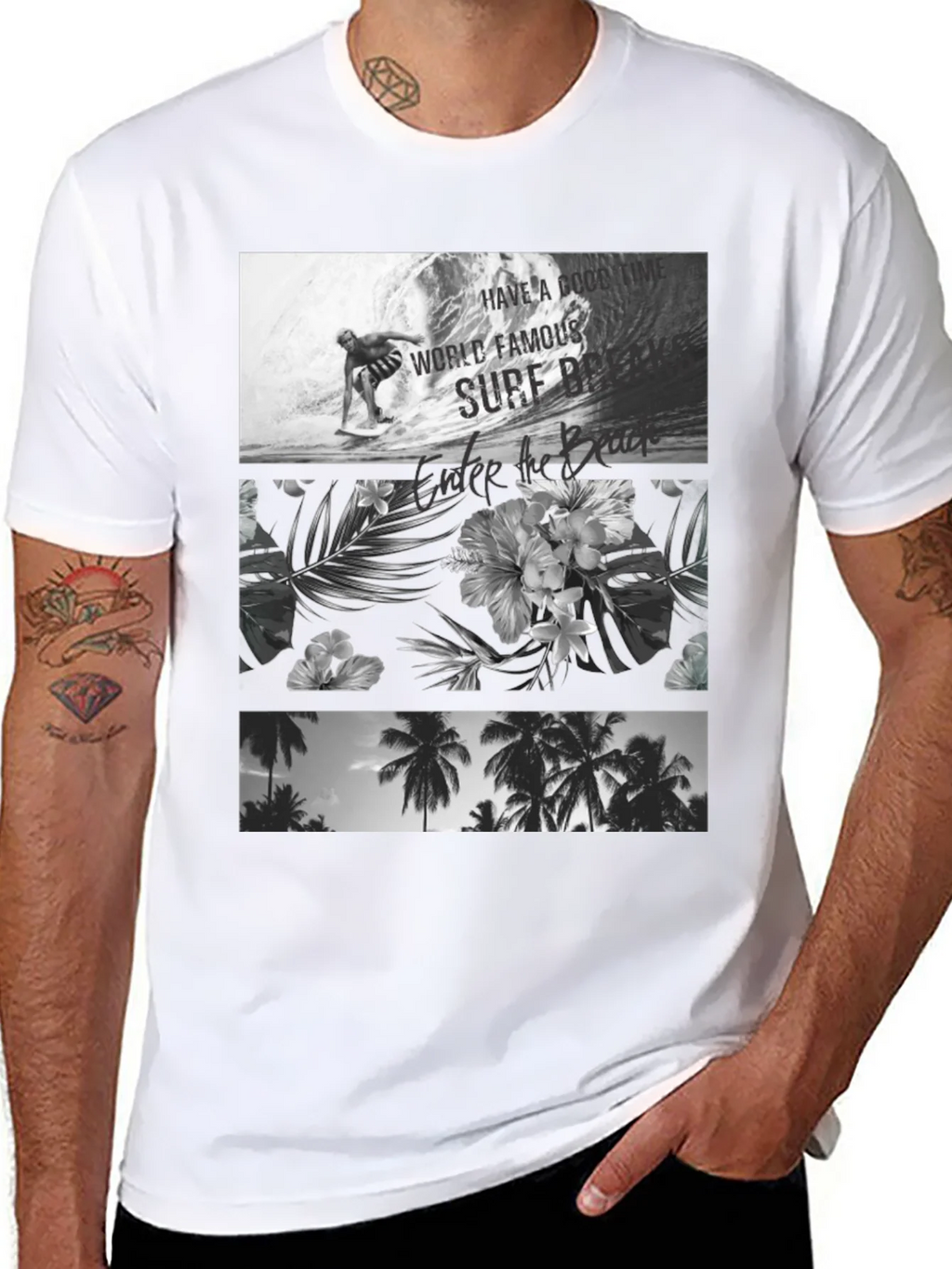 Black Surf Scene Graphic Tee