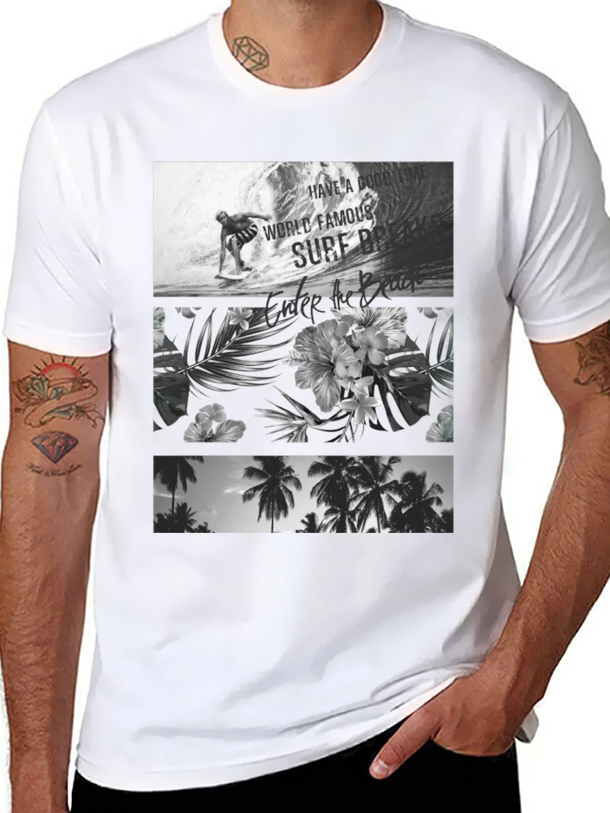 Black Surf Scene Graphic Tee