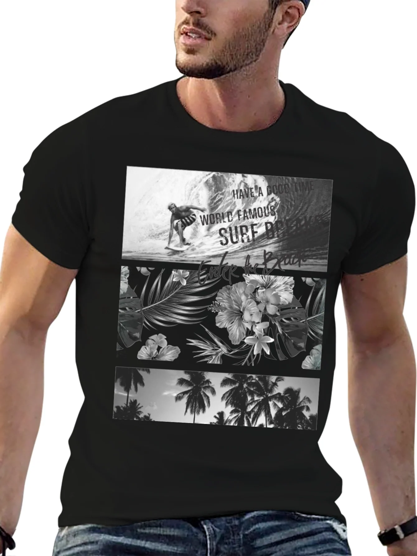 Black Surf Scene Graphic Tee