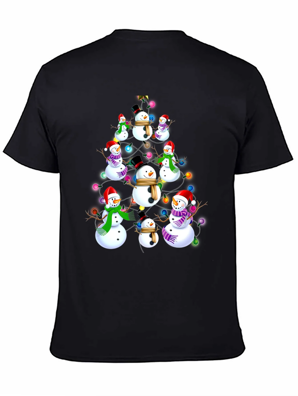 Festive Snowman Christmas Tree T-Shirt