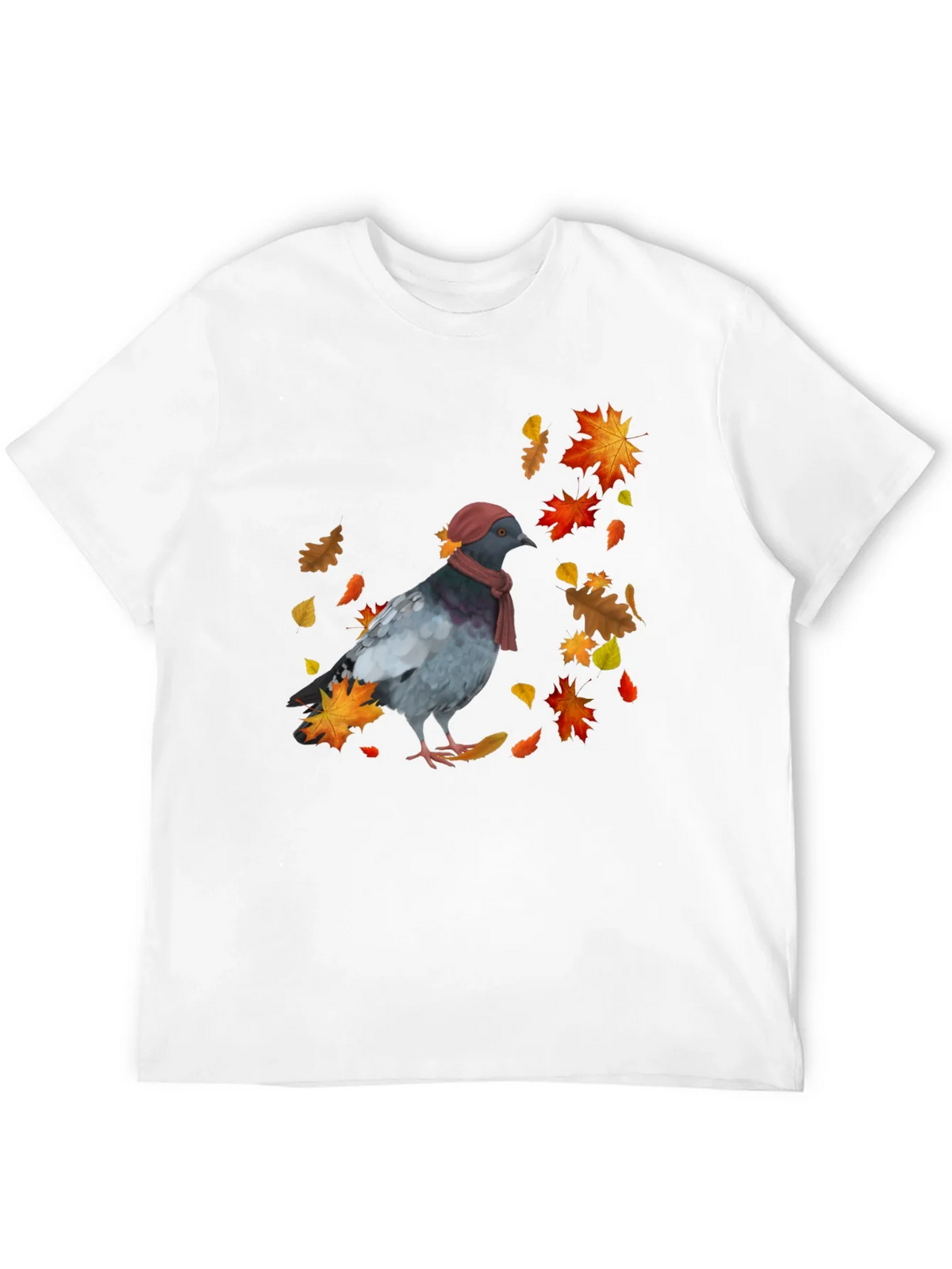Pigeon Fall T-Shirt - Autumn Bird Tee