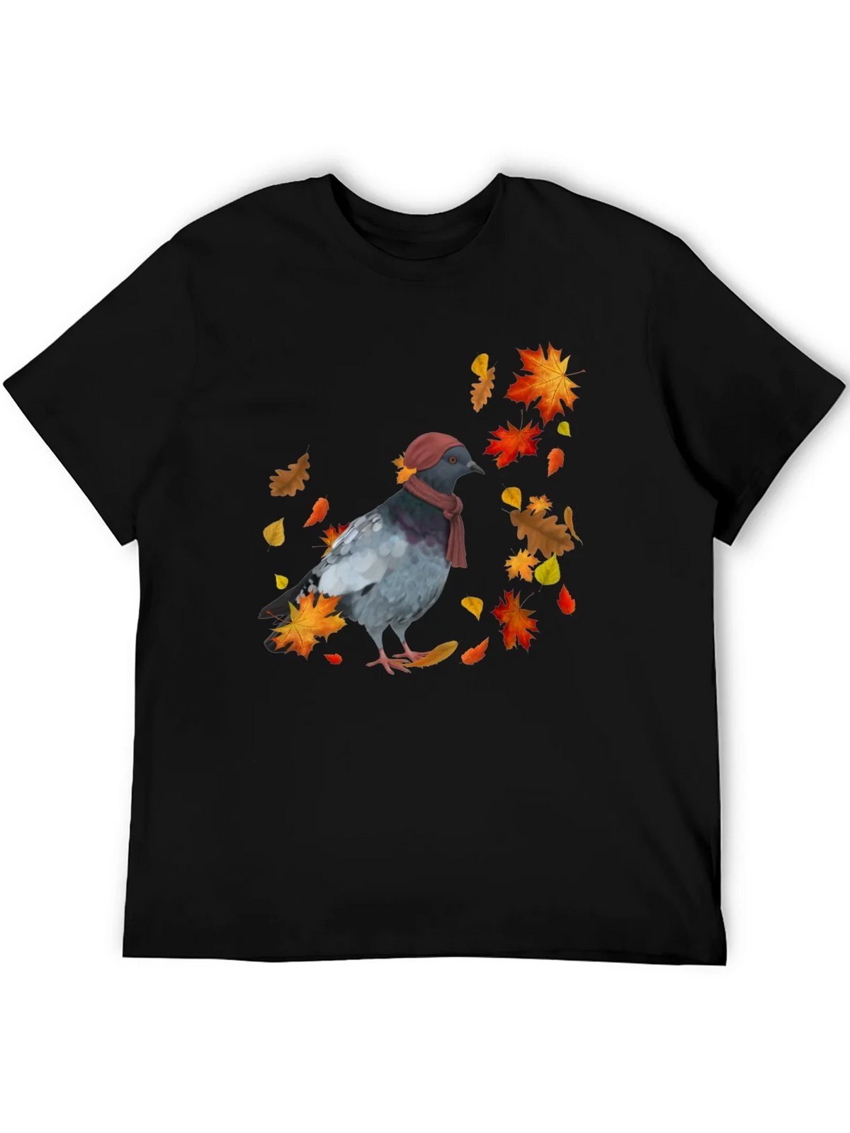 Pigeon Fall T-Shirt - Autumn Bird Tee