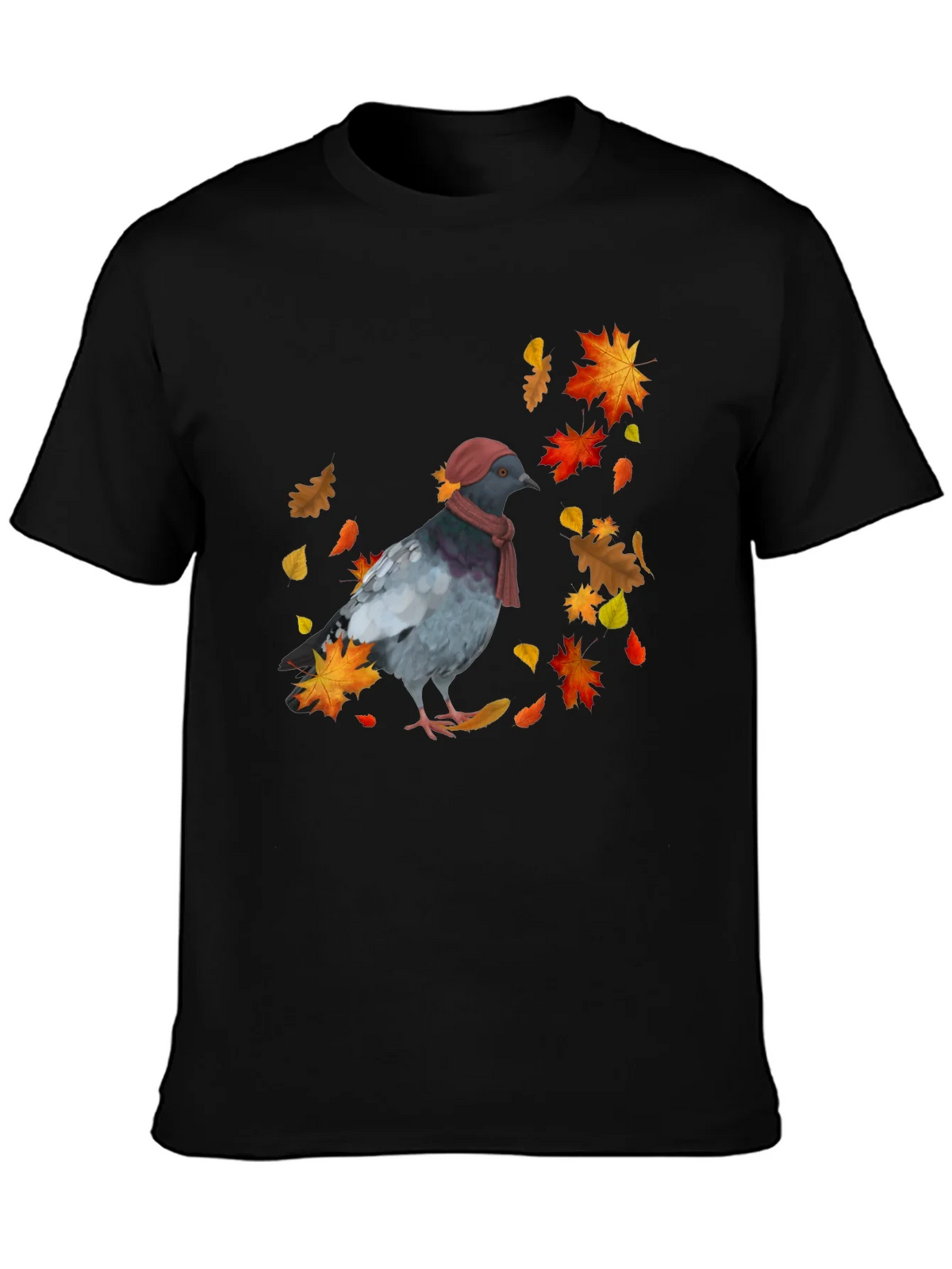 Pigeon Fall T-Shirt - Autumn Bird Tee