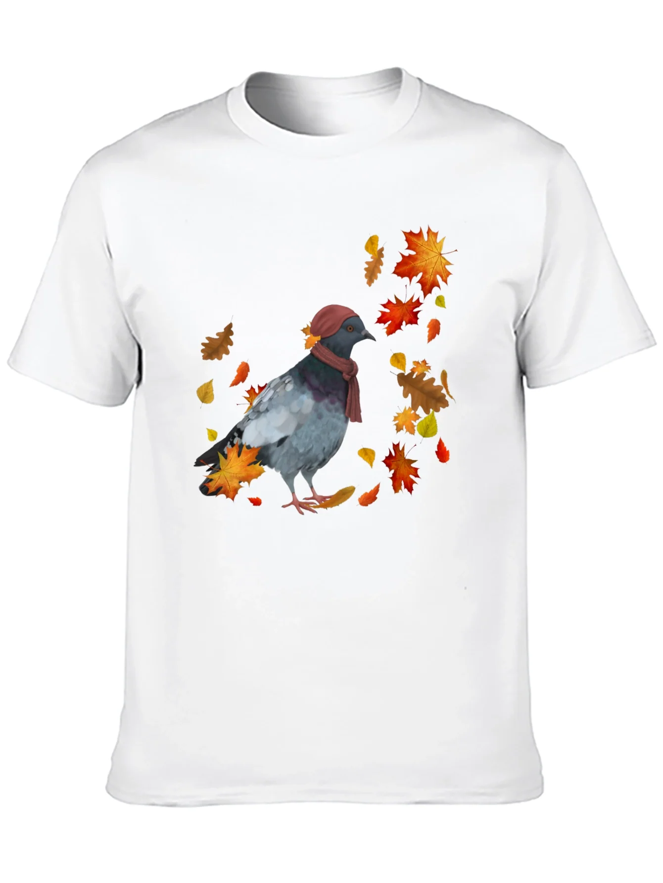 Pigeon Fall T-Shirt - Autumn Bird Tee