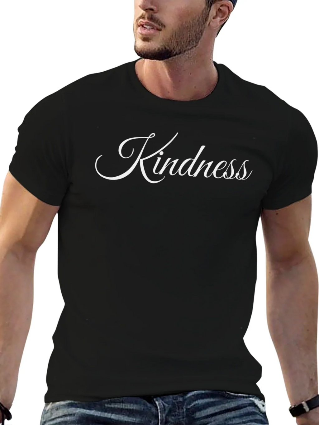 Kindness Graphic Tee - Classic Black Crew Neck T-Shirt
