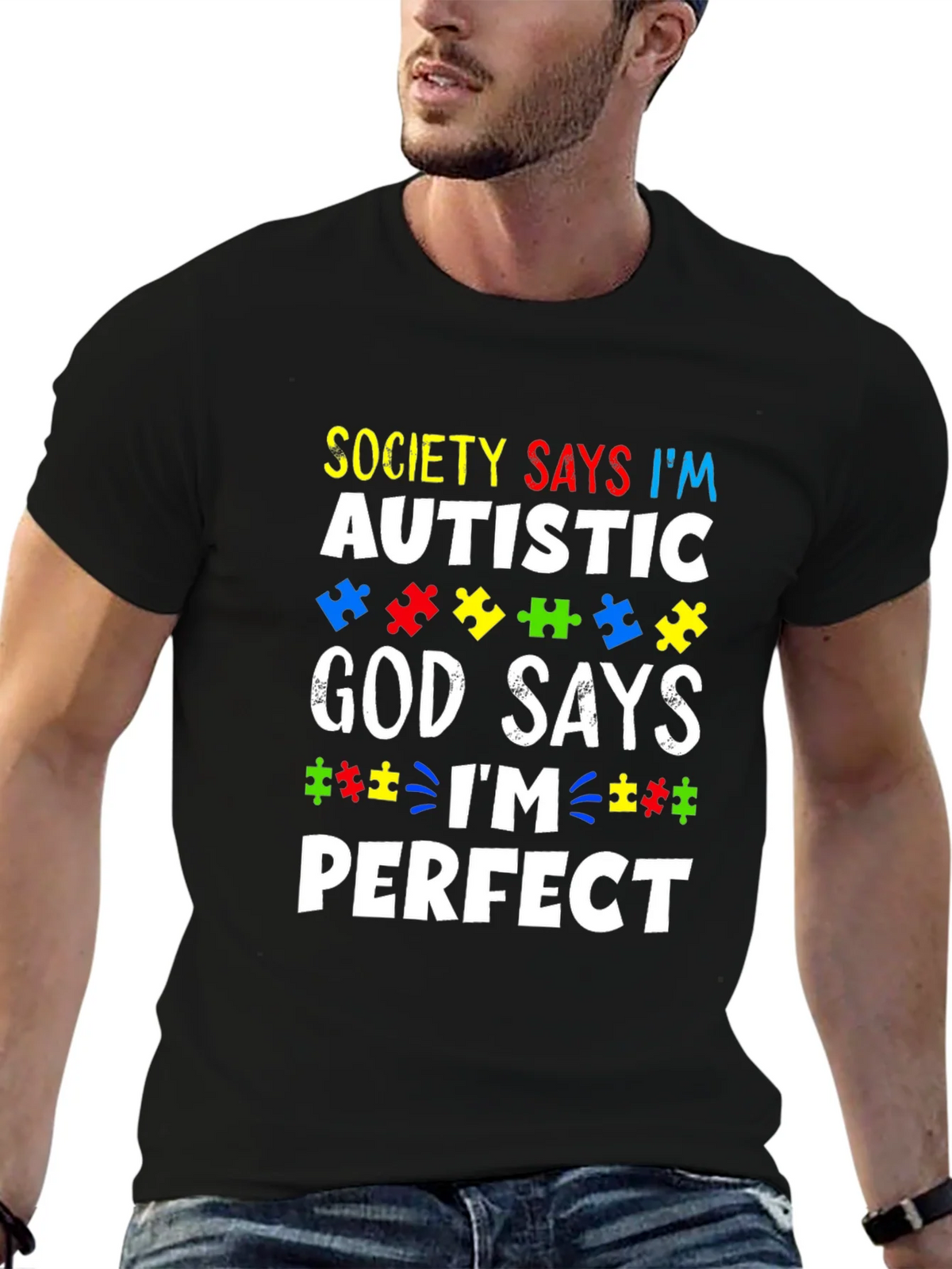 Autism Awareness T-Shirt - God Says Im Perfect