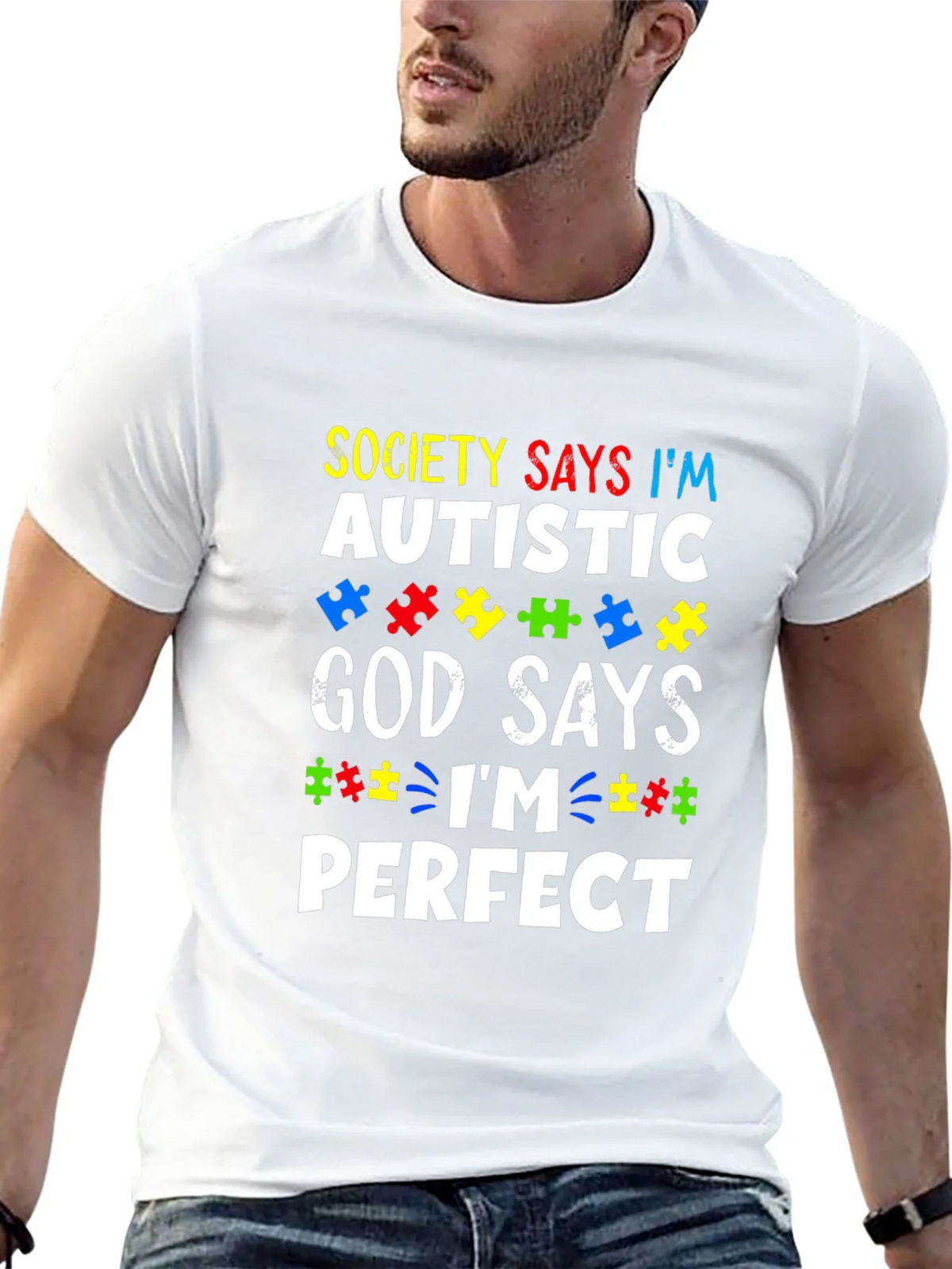 Autism Awareness T-Shirt - God Says Im Perfect