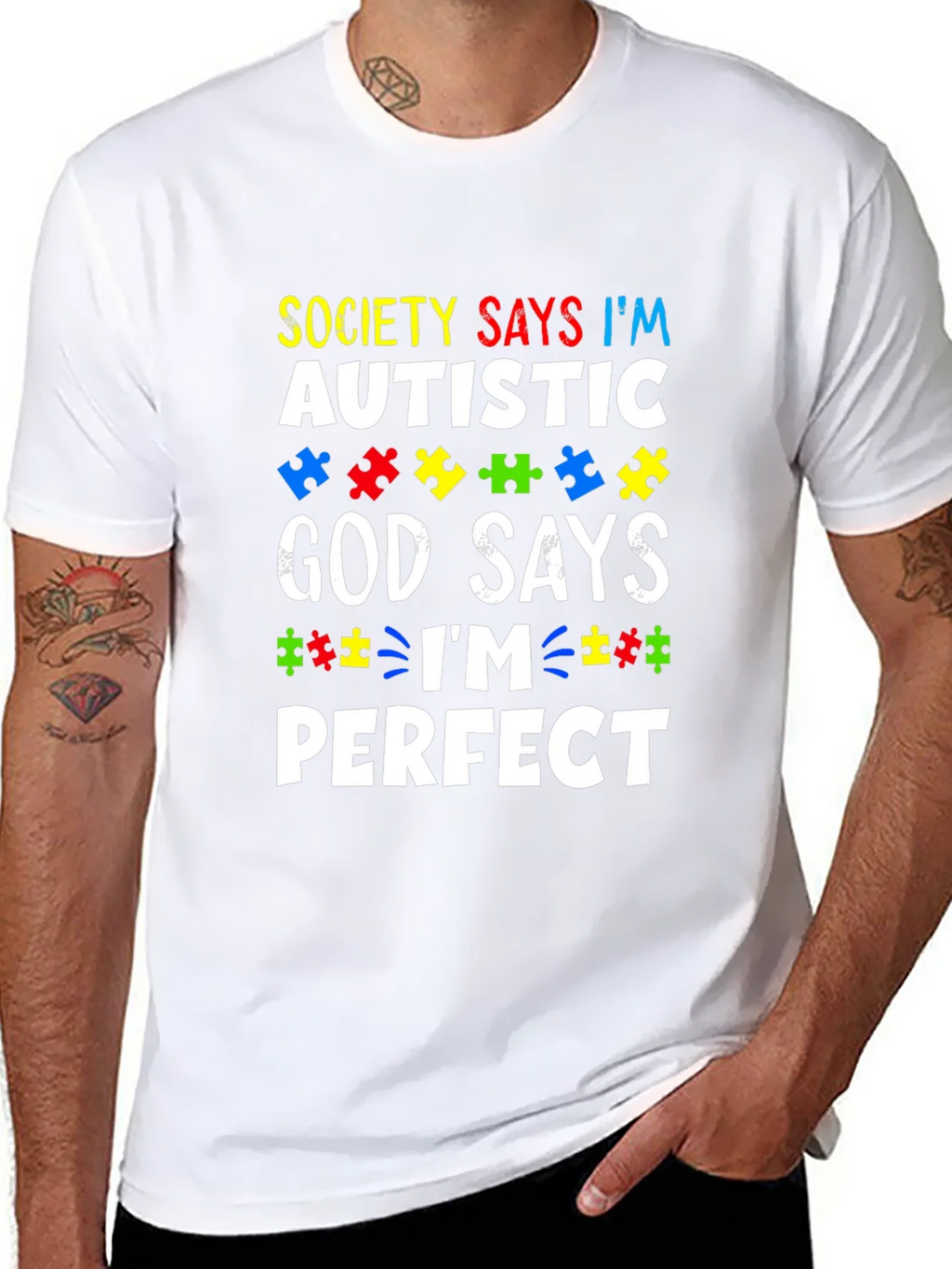 Autism Awareness T-Shirt - God Says Im Perfect