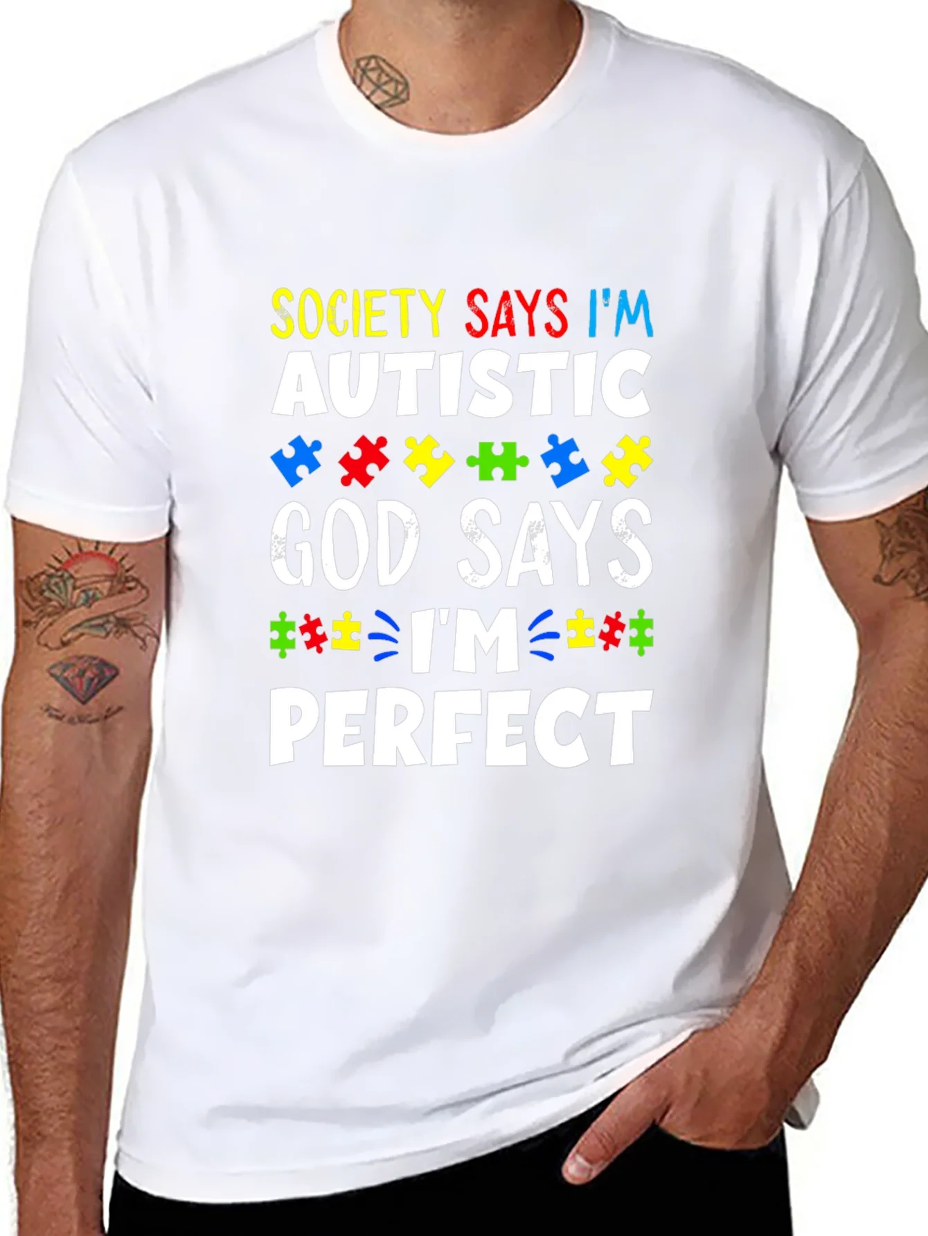Autism Awareness T-Shirt - God Says Im Perfect