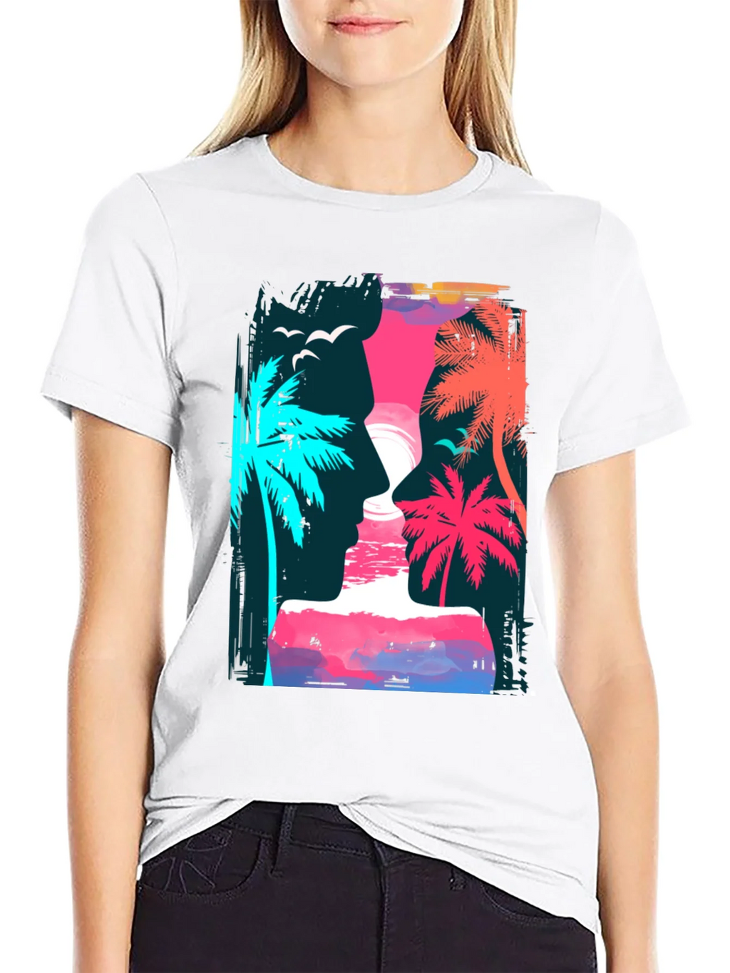 Tropical Sunset Graphic T-Shirt