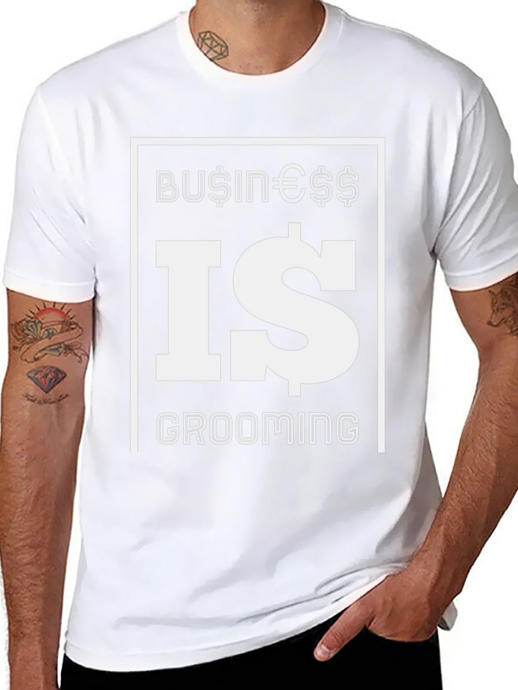 Business Is Grooming Graphic Tee - Stylish Black T-Shirt