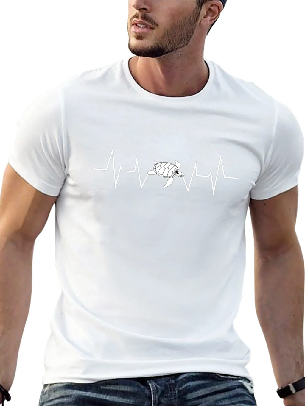 Turtle Heartbeat Graphic Tee - Eco-Friendly Style