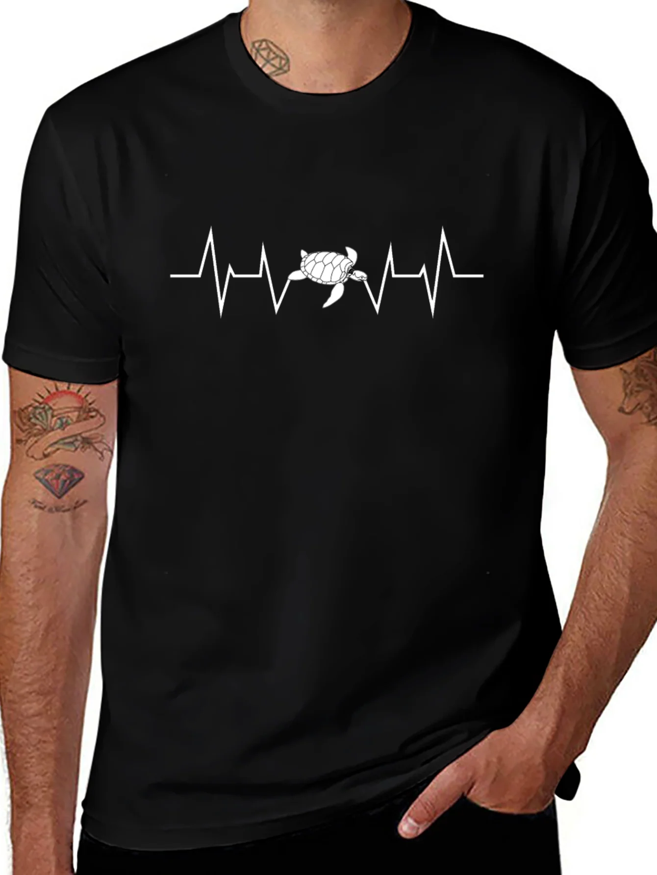 Turtle Heartbeat Graphic Tee - Eco-Friendly Style