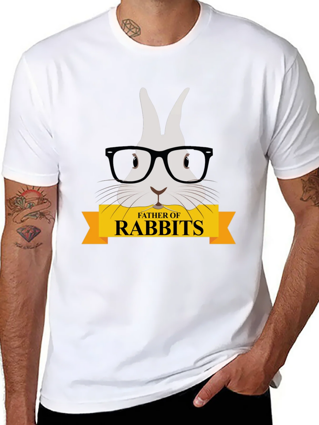 Father of Rabbits Graphic T-Shirt - Black