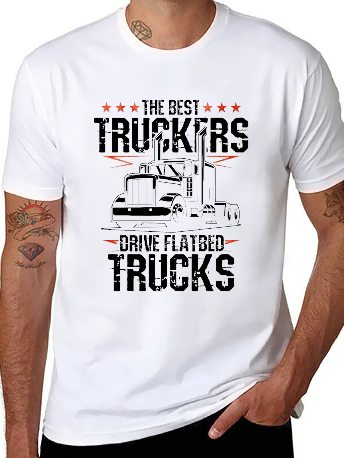 Best Truckers Drive Flatbed Trucks Graphic Tee