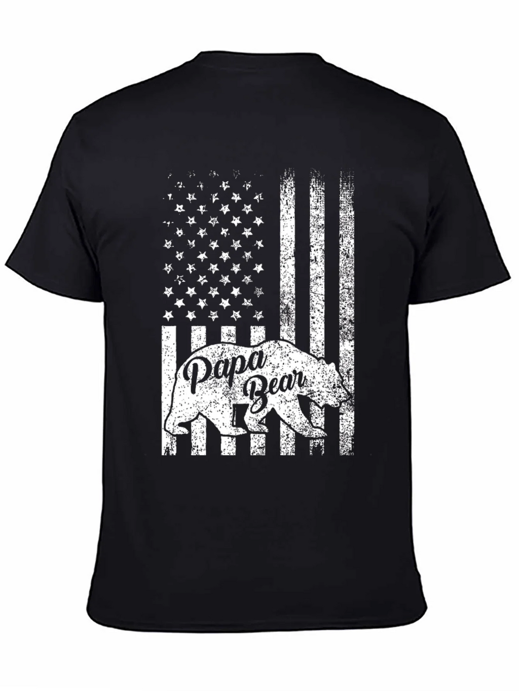 Papa Bear American Flag Graphic T-Shirt