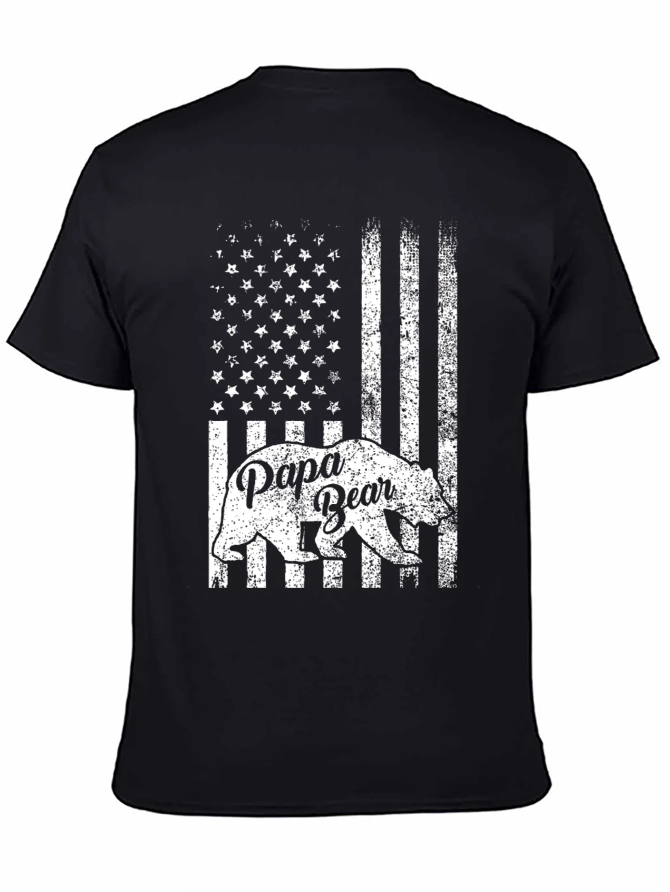 Papa Bear American Flag Graphic T-Shirt
