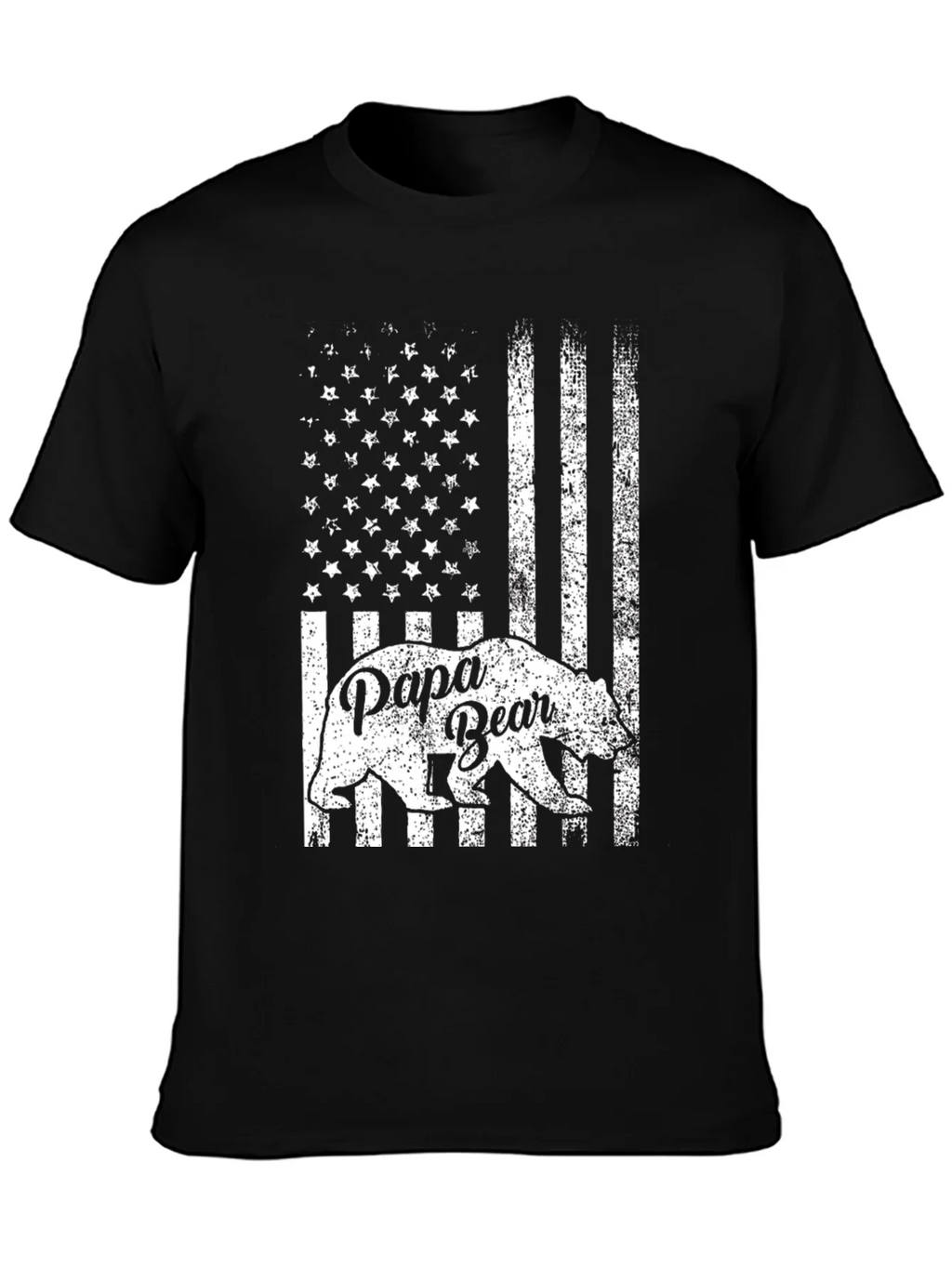 Papa Bear American Flag Graphic T-Shirt