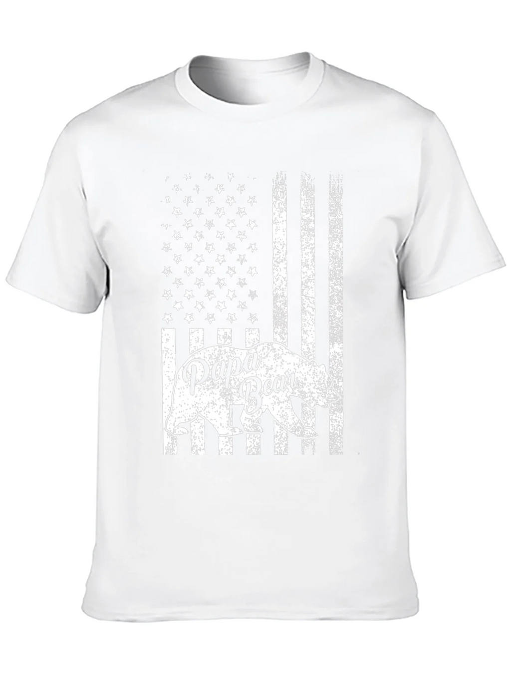 Papa Bear American Flag Graphic T-Shirt