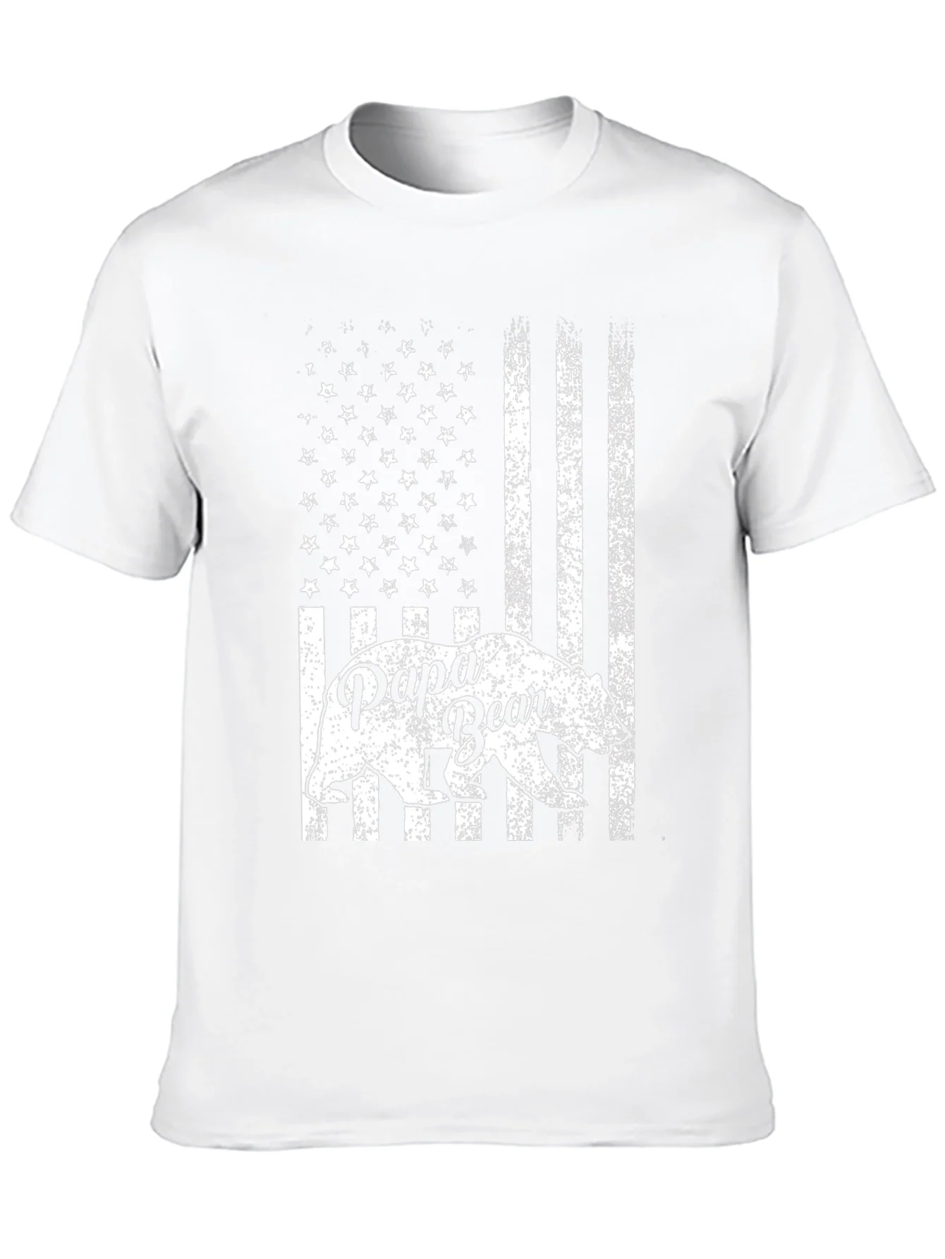 Papa Bear American Flag Graphic T-Shirt