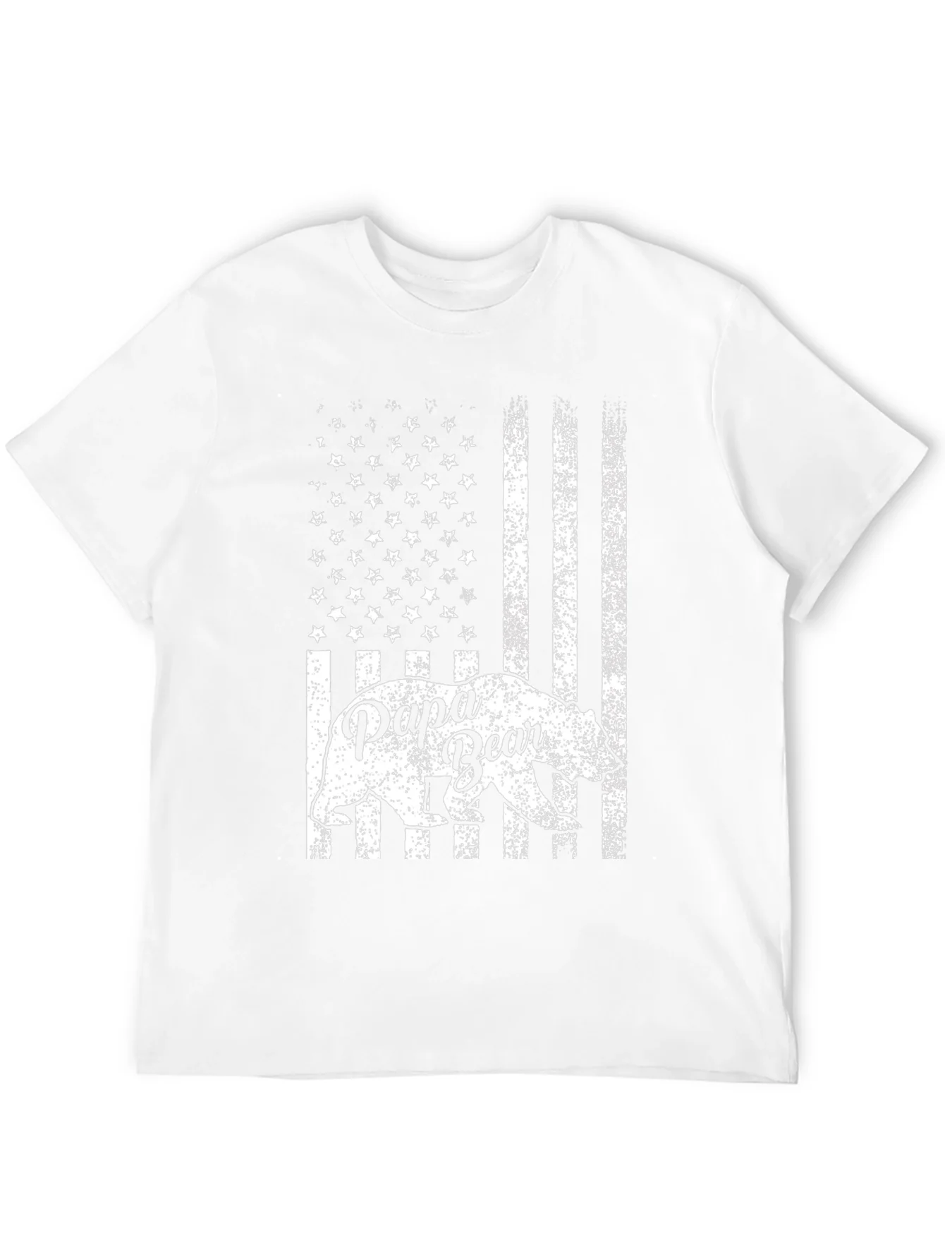 Papa Bear American Flag Graphic T-Shirt