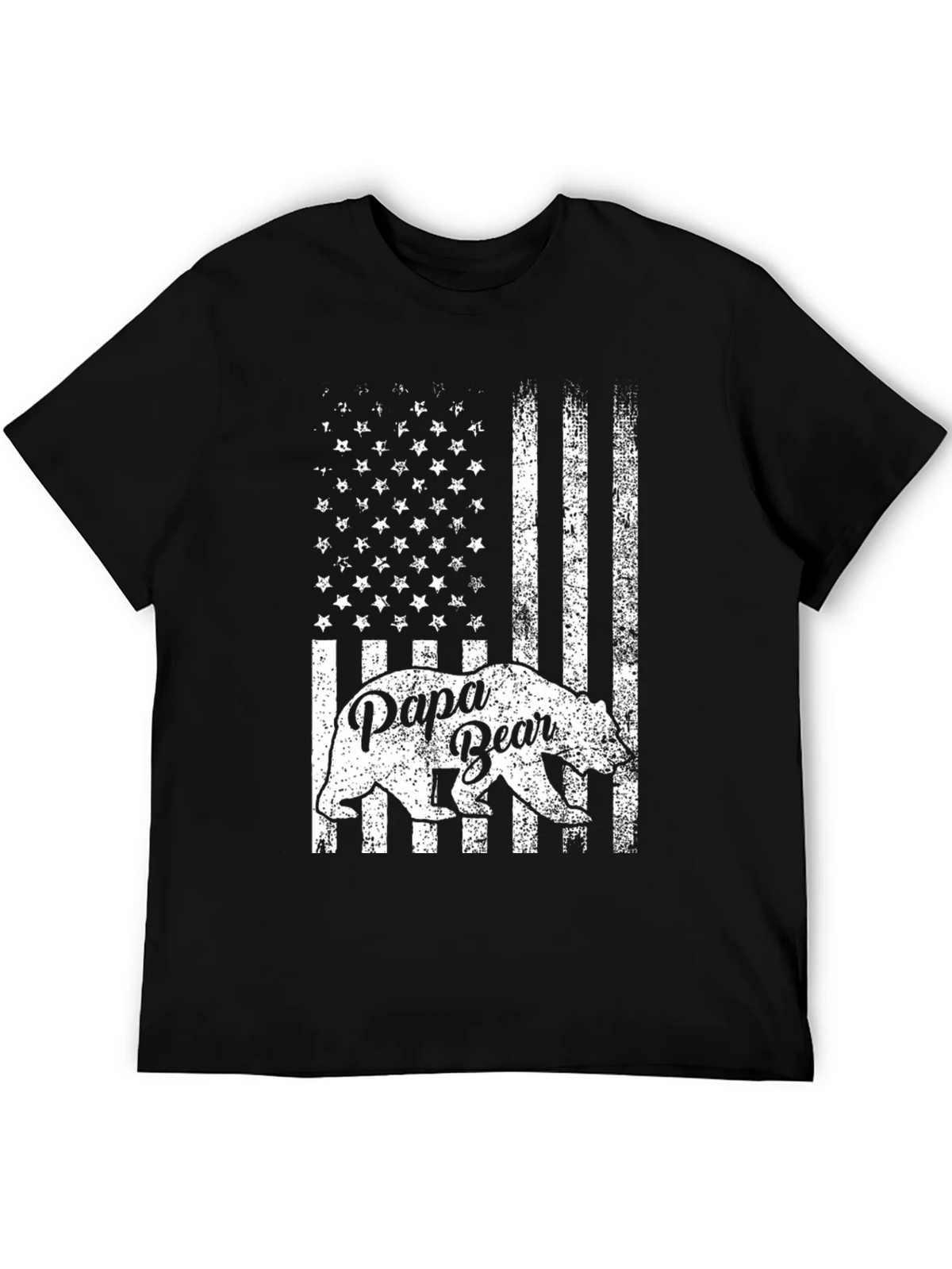 Papa Bear American Flag Graphic T-Shirt