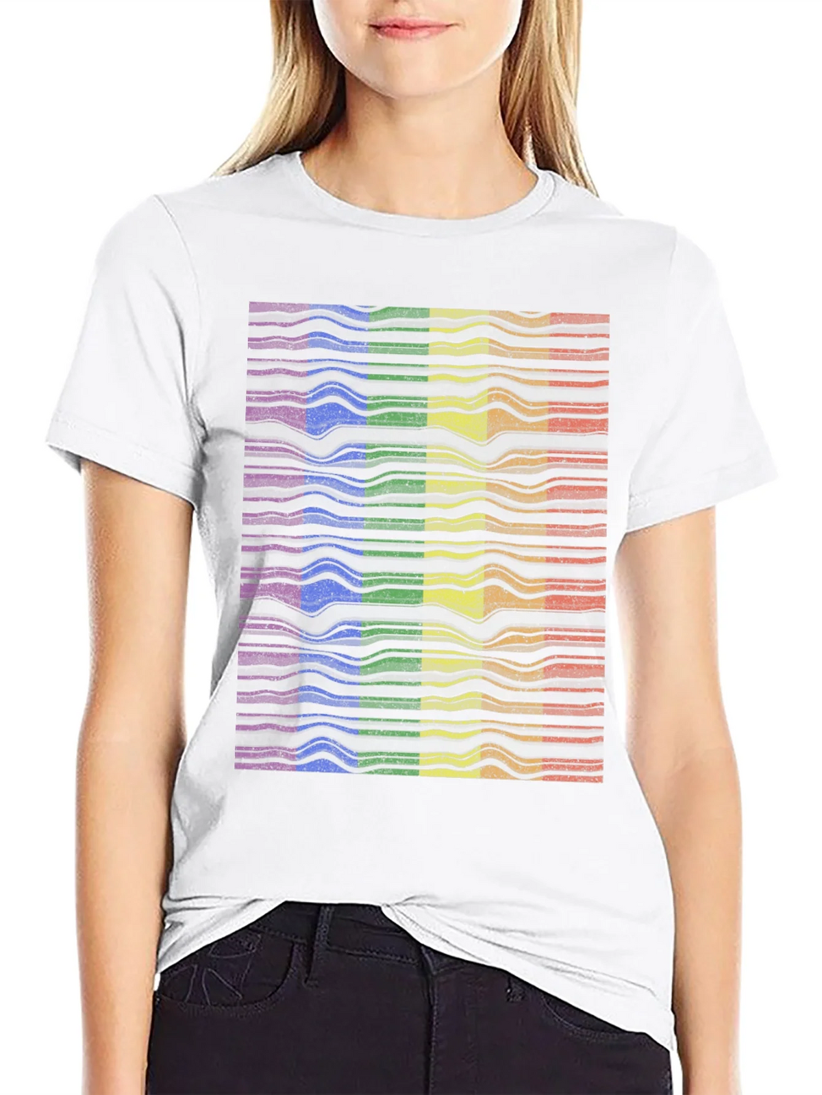 Rainbow Wave Graphic T-Shirt - Prideful Style