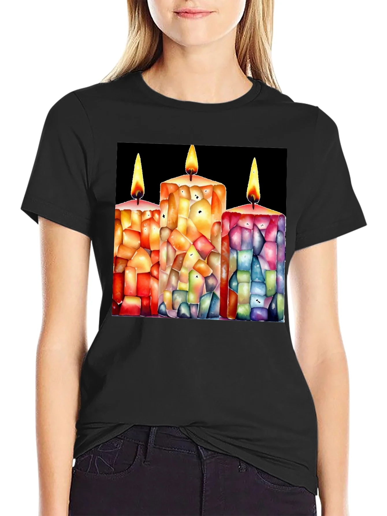 Candle Art Black T-Shirt
