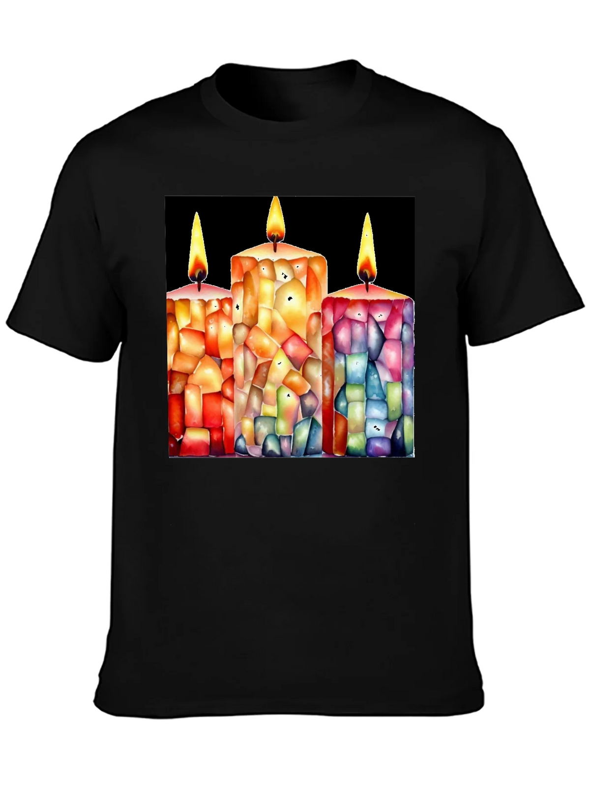 Candle Art Black T-Shirt