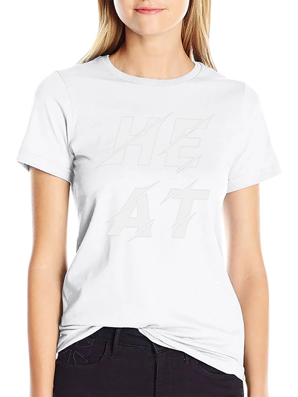 Heat Slashed Text Graphic Black T-Shirt