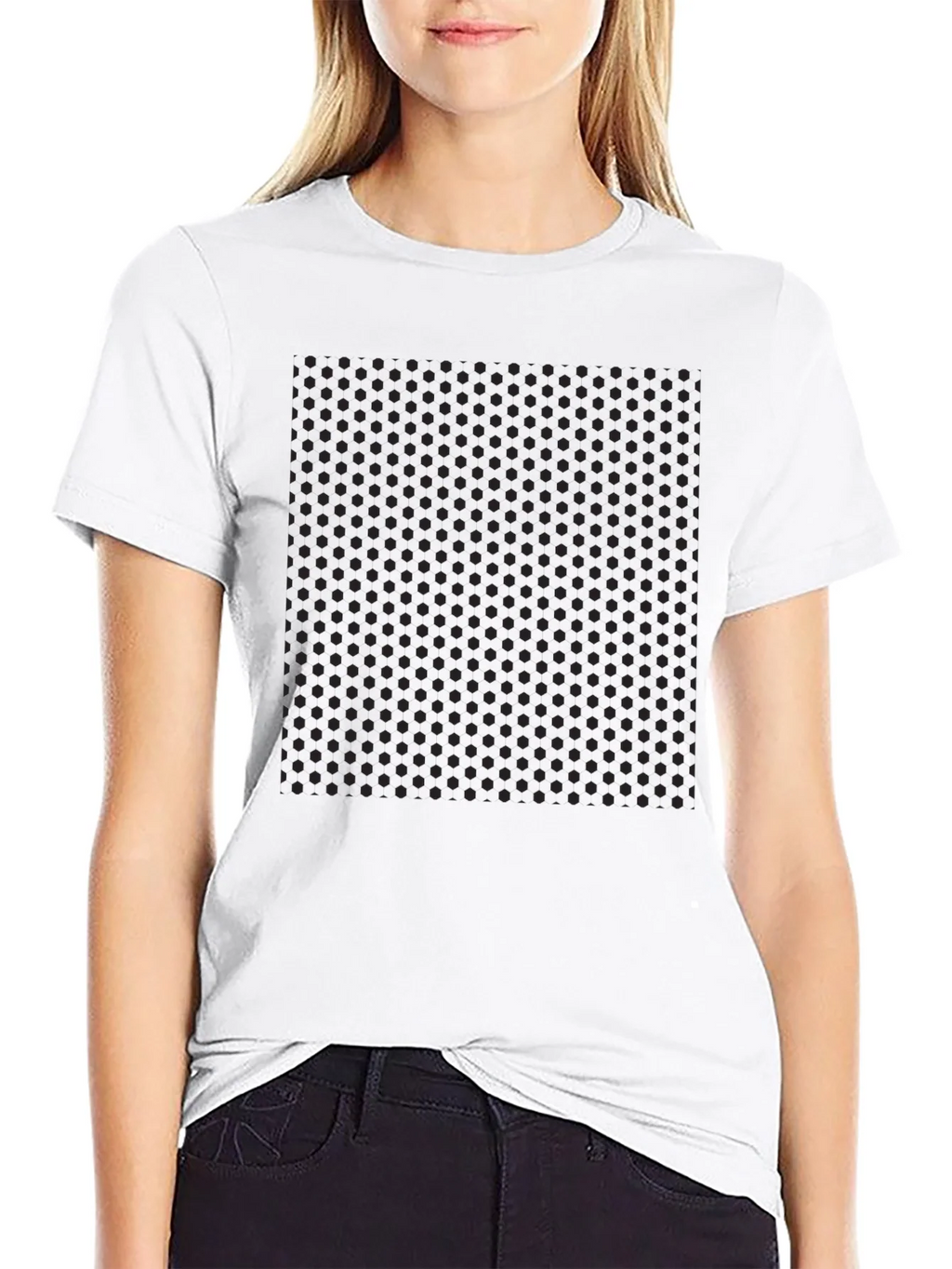 Mens Black Polka Dot Pattern T-Shirt