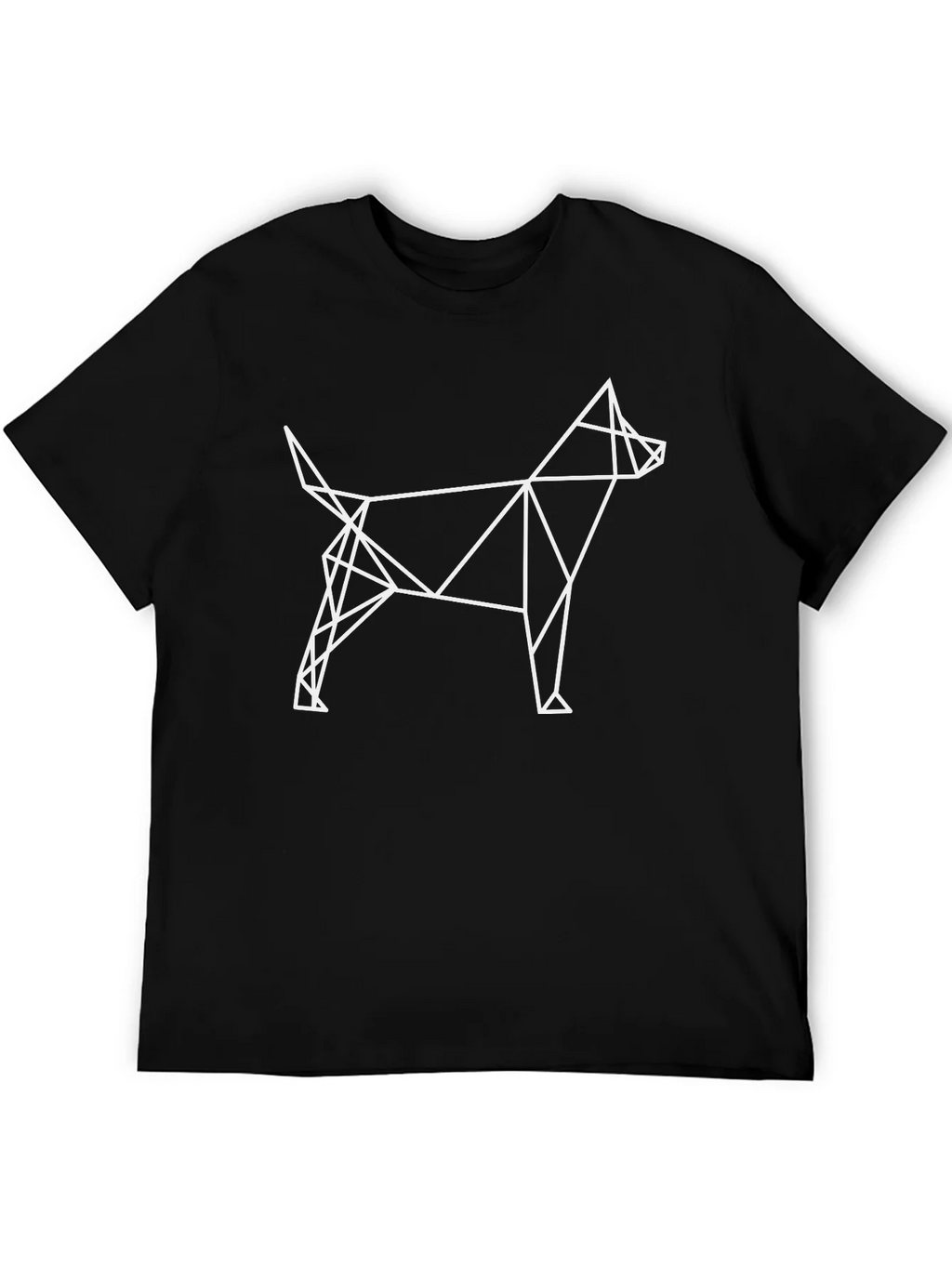 Geometric Dog Graphic Black T-Shirt