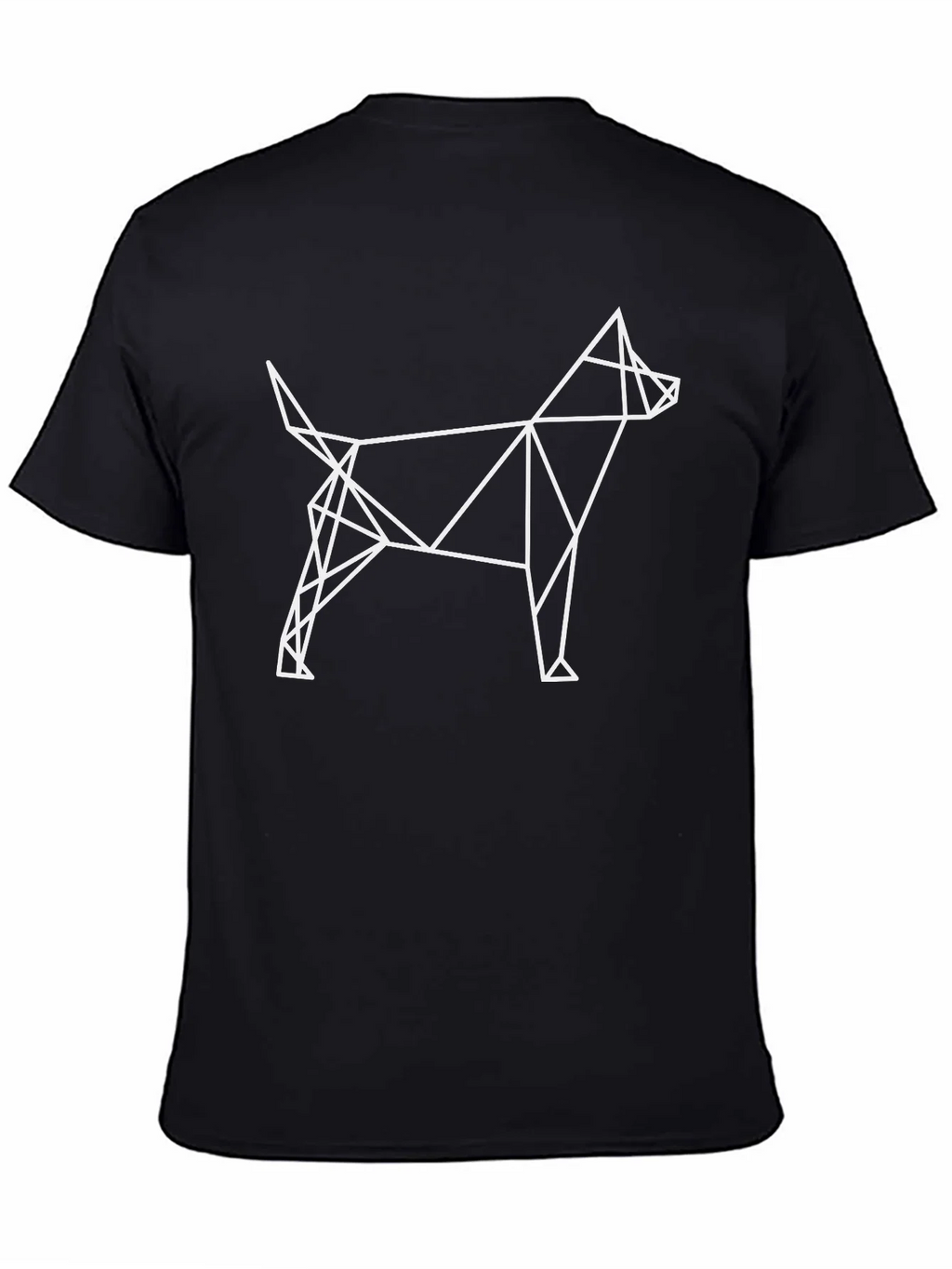 Geometric Dog Graphic Black T-Shirt