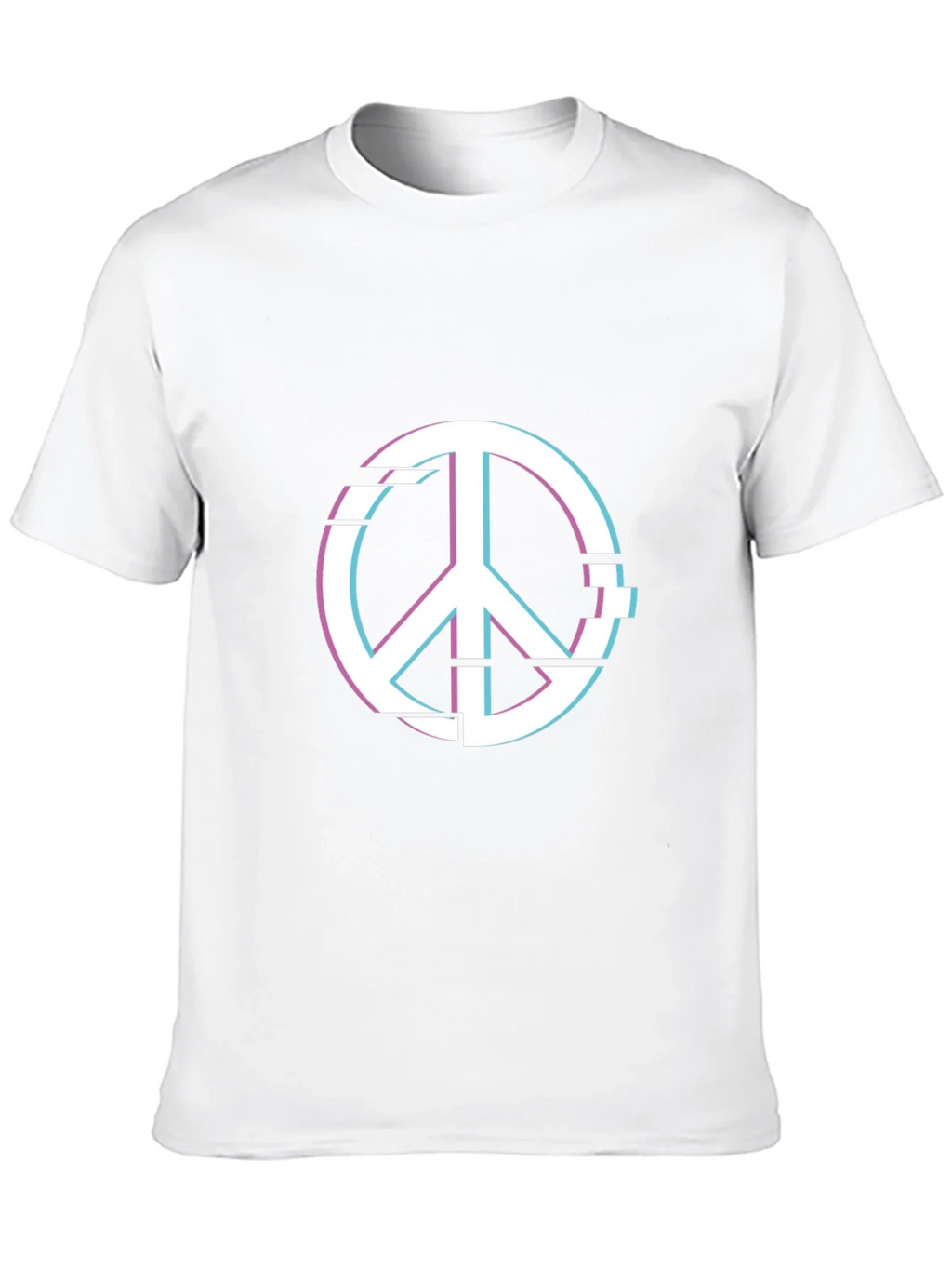 Peace Glitch Graphic Tee - Trendy Streetwear