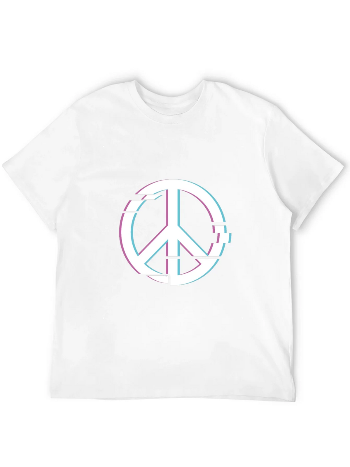 Peace Glitch Graphic Tee - Trendy Streetwear