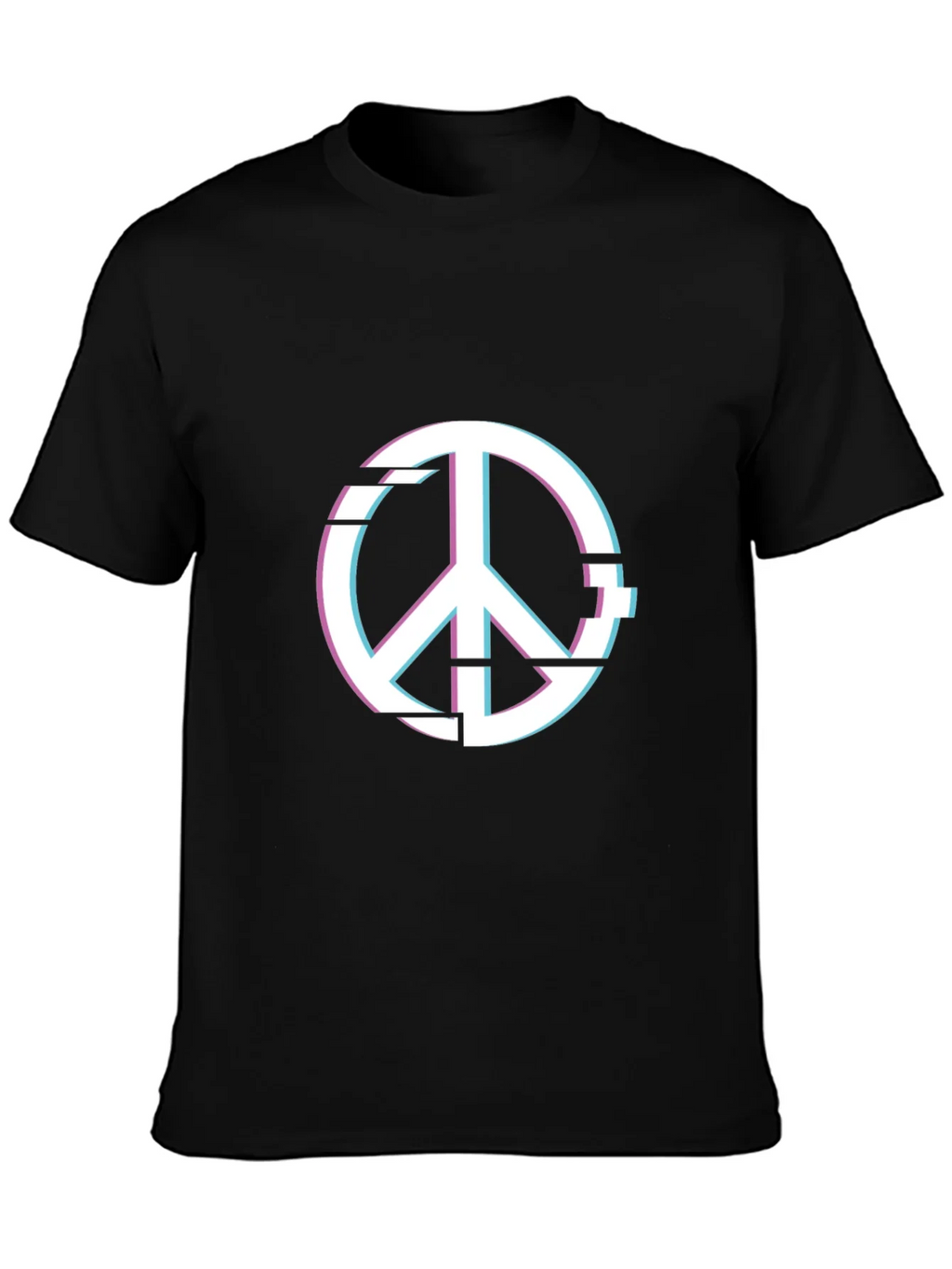 Peace Glitch Graphic Tee - Trendy Streetwear