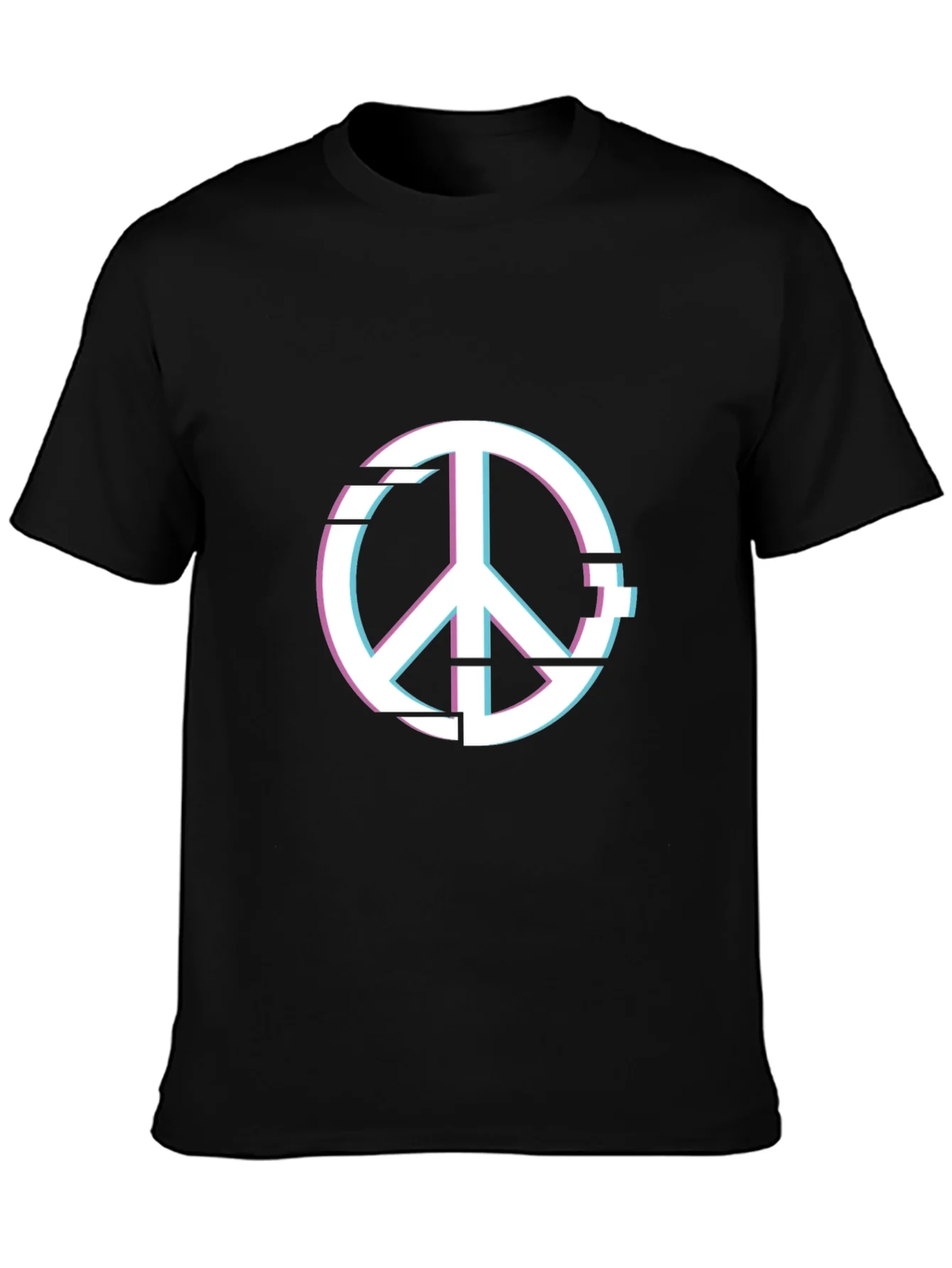 Peace Glitch Graphic Tee - Trendy Streetwear