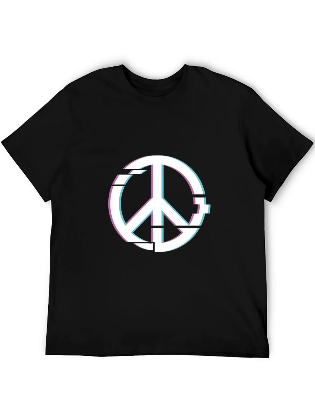 Peace Glitch Graphic Tee - Trendy Streetwear