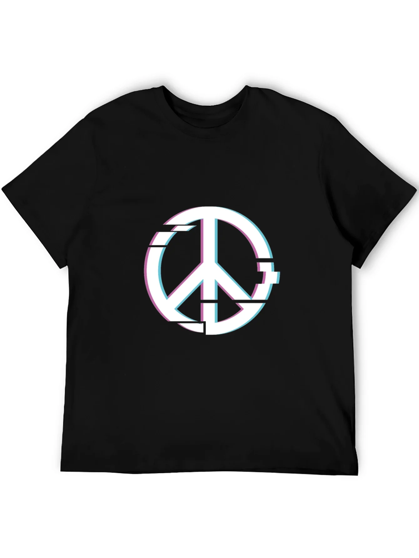 Peace Glitch Graphic Tee - Trendy Streetwear