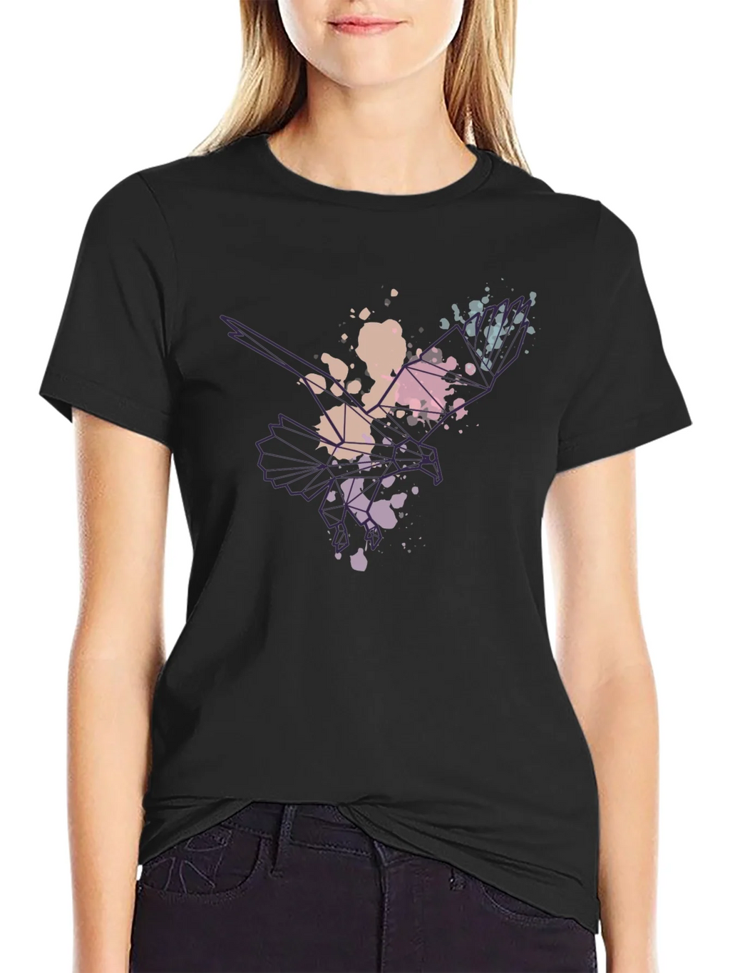 Abstract Eagle Mens Black T-Shirt