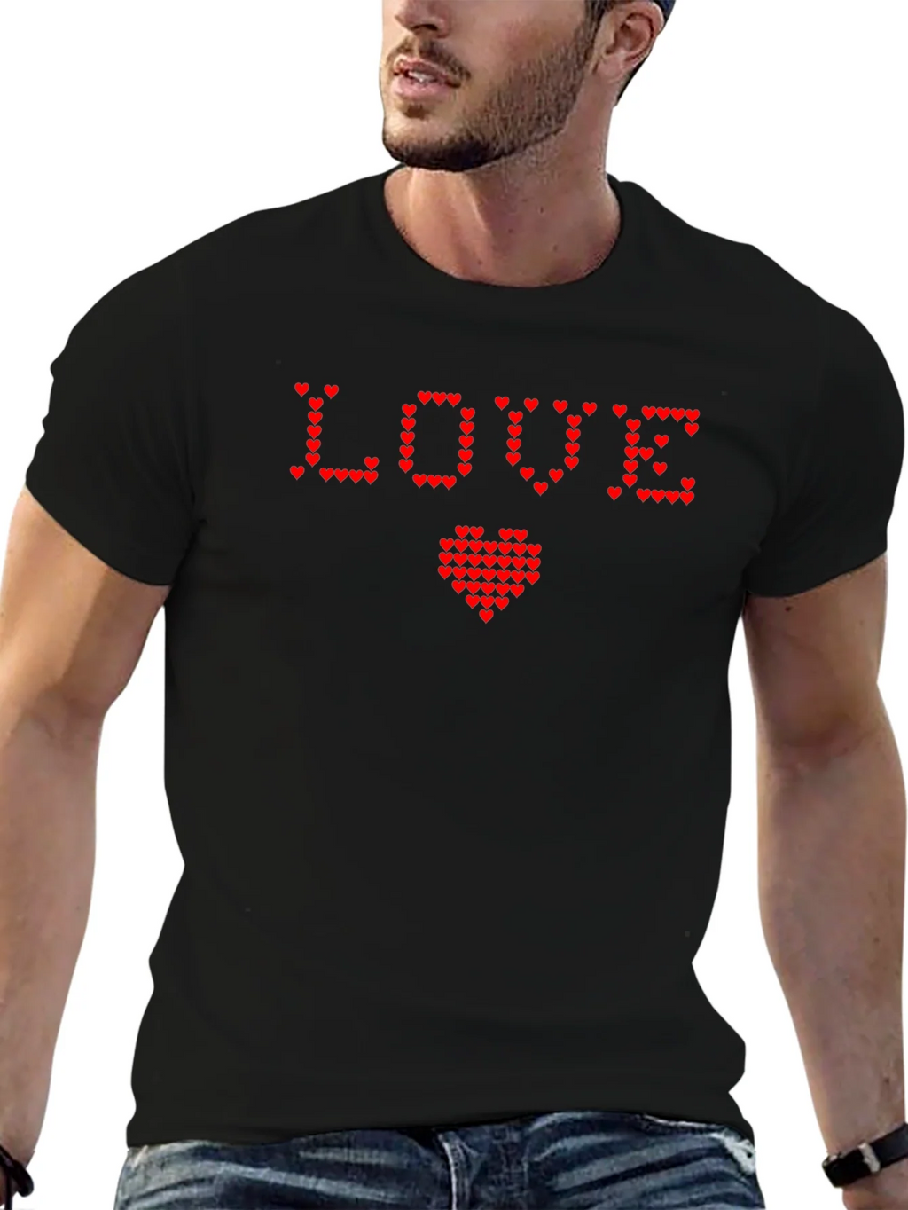 Heart Pixel Love Graphic Tee - Soft Cotton Blend