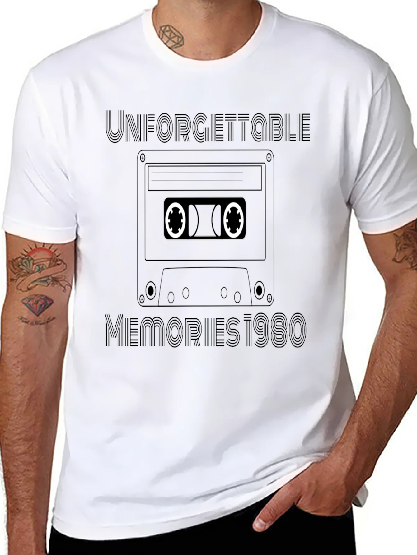 Retro Cassette Tape Memories T-Shirt - Black